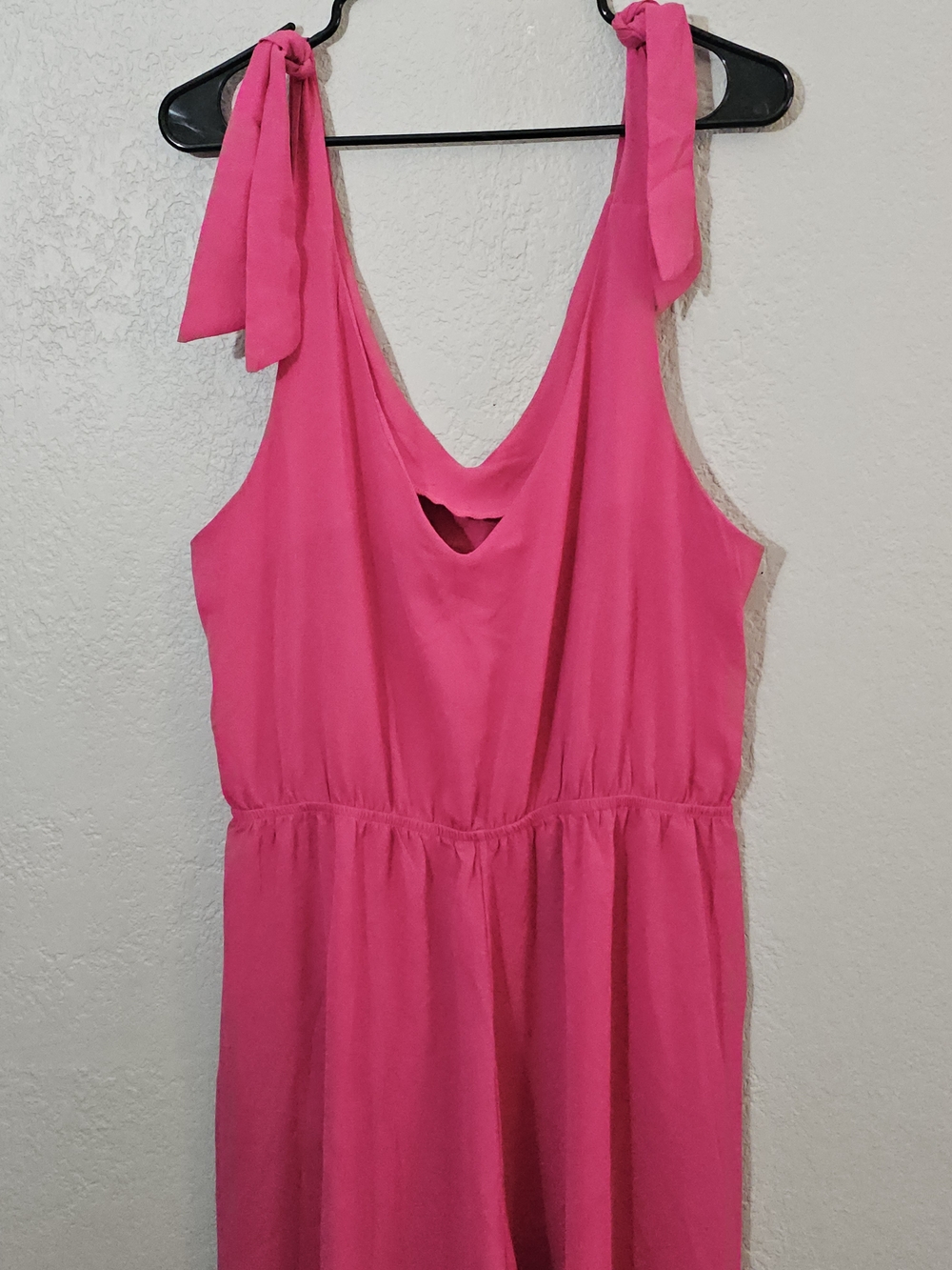 Belongsci Wide Leg Jumpsuit - Fuchsia Pink Tie-Strap Womens XL - Picture 5 of 8